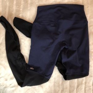 ALO Goddess Leggings Black Ribbed Bottoms